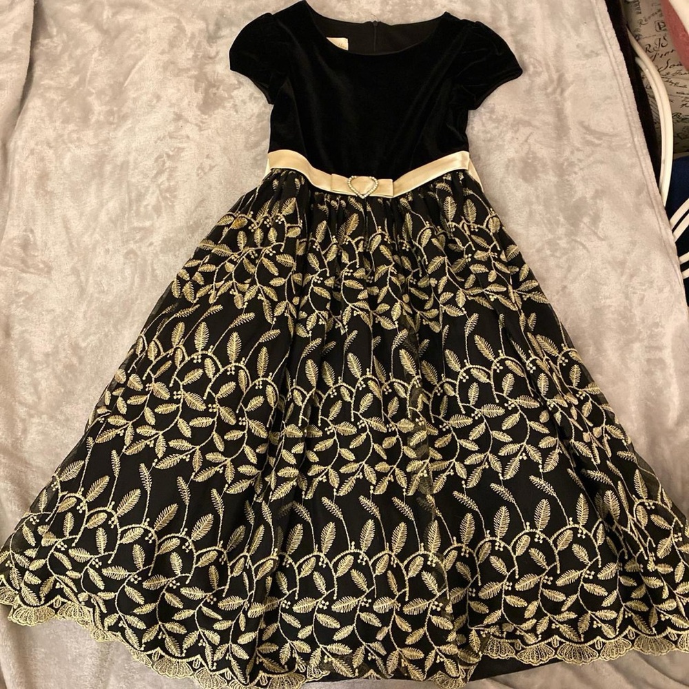 Cinderella Black and Gold Fit and Flare Dress